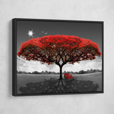 Beautiful Autumn Red Tree - Amazing Canvas Prints