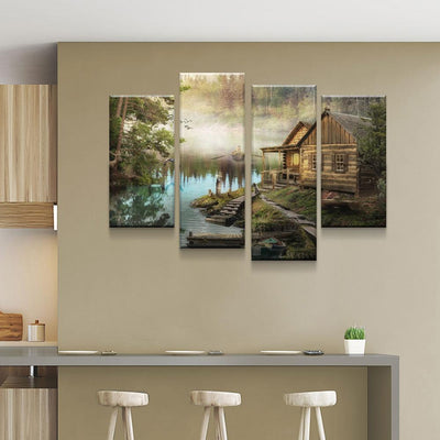 Cabin On The Lake - Amazing Canvas Prints