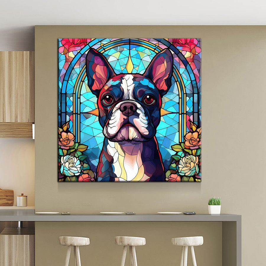 Stained Glass Boston Terrier
