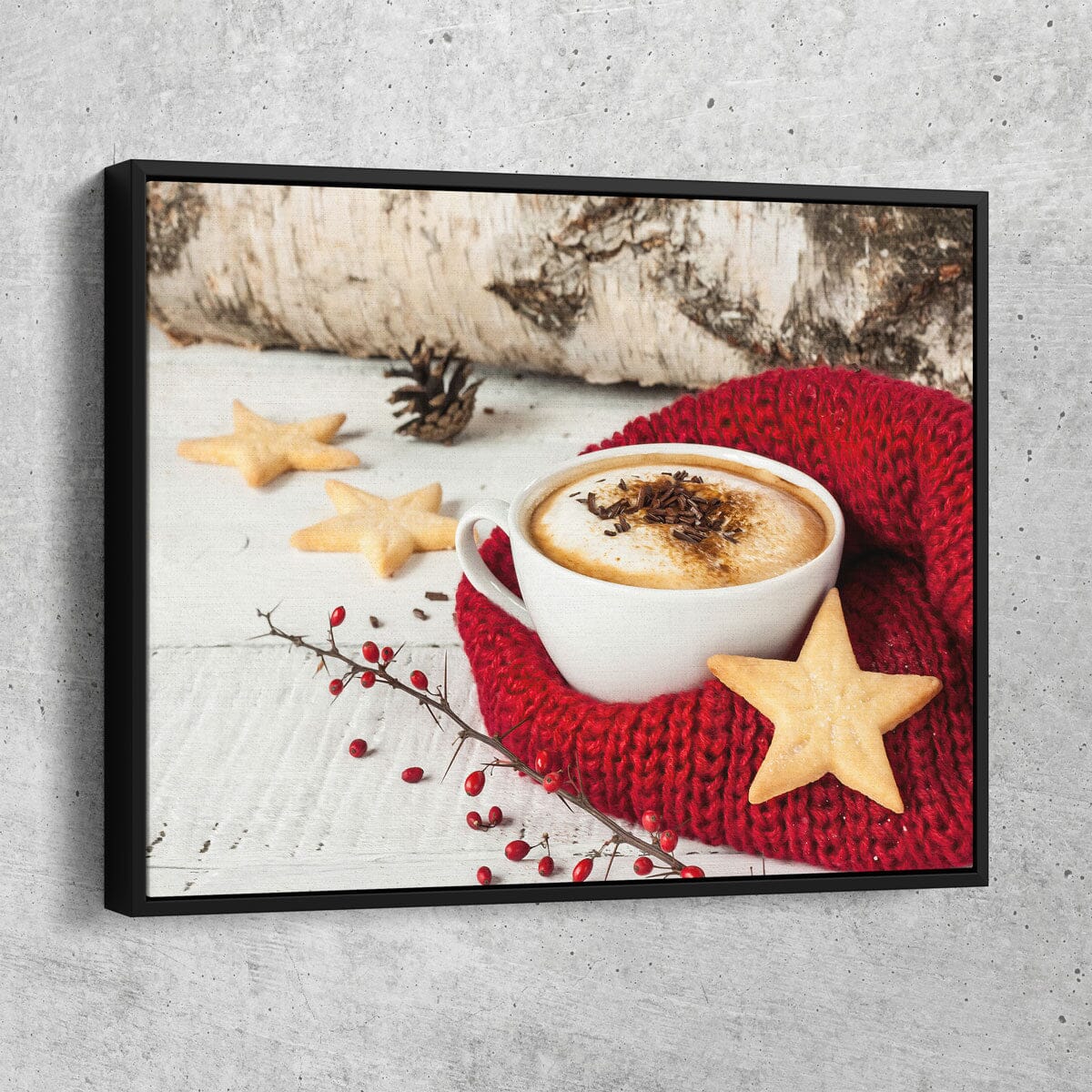 Christmas cookies and a cappuccino