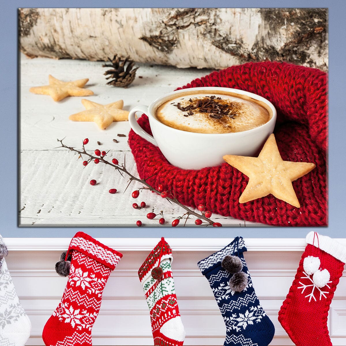 Christmas cookies and a cappuccino