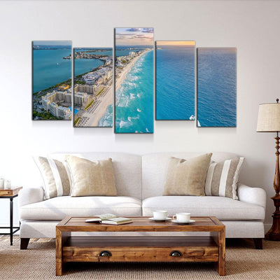 Aerial View Of Cancun Beach - Amazing Canvas Prints