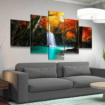 Autumn Forest Waterfall - Amazing Canvas Prints
