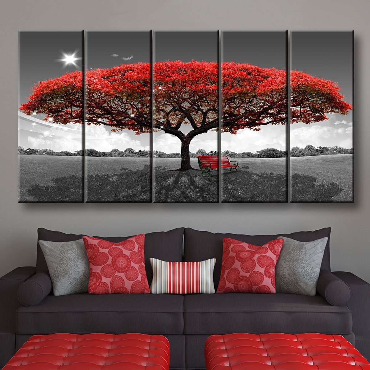 Beautiful Autumn Red Tree - Amazing Canvas Prints
