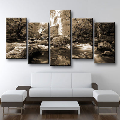 Autumn Waterfalls Sepia - Amazing Canvas Prints