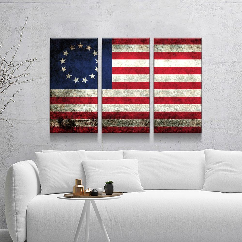 Rustic Betsy Ross Flag - Amazing Canvas Prints