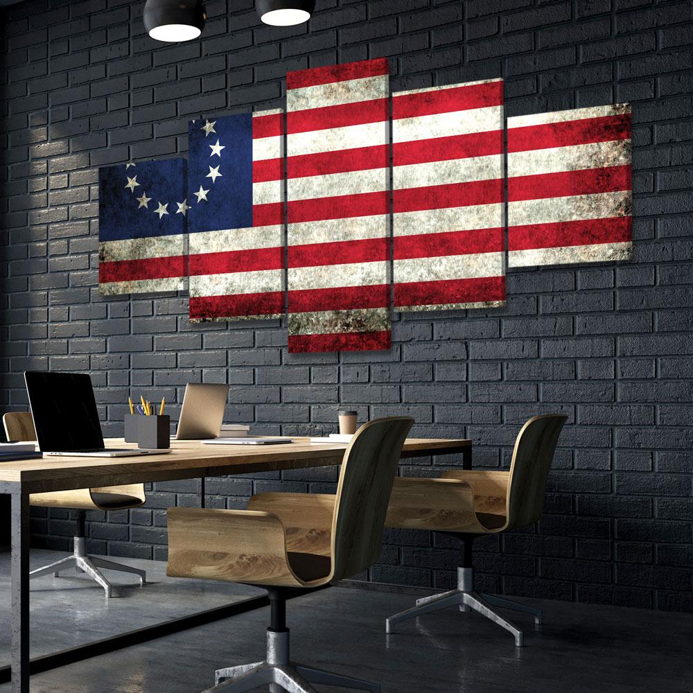 Rustic Betsy Ross Flag - Amazing Canvas Prints