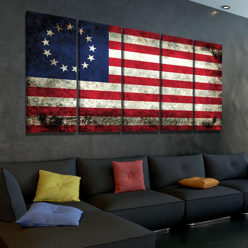 Rustic Betsy Ross Flag - Amazing Canvas Prints
