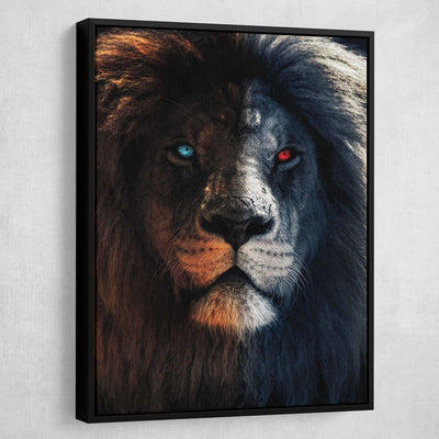 Blue And Red Eyed Lion - Amazing Canvas Prints