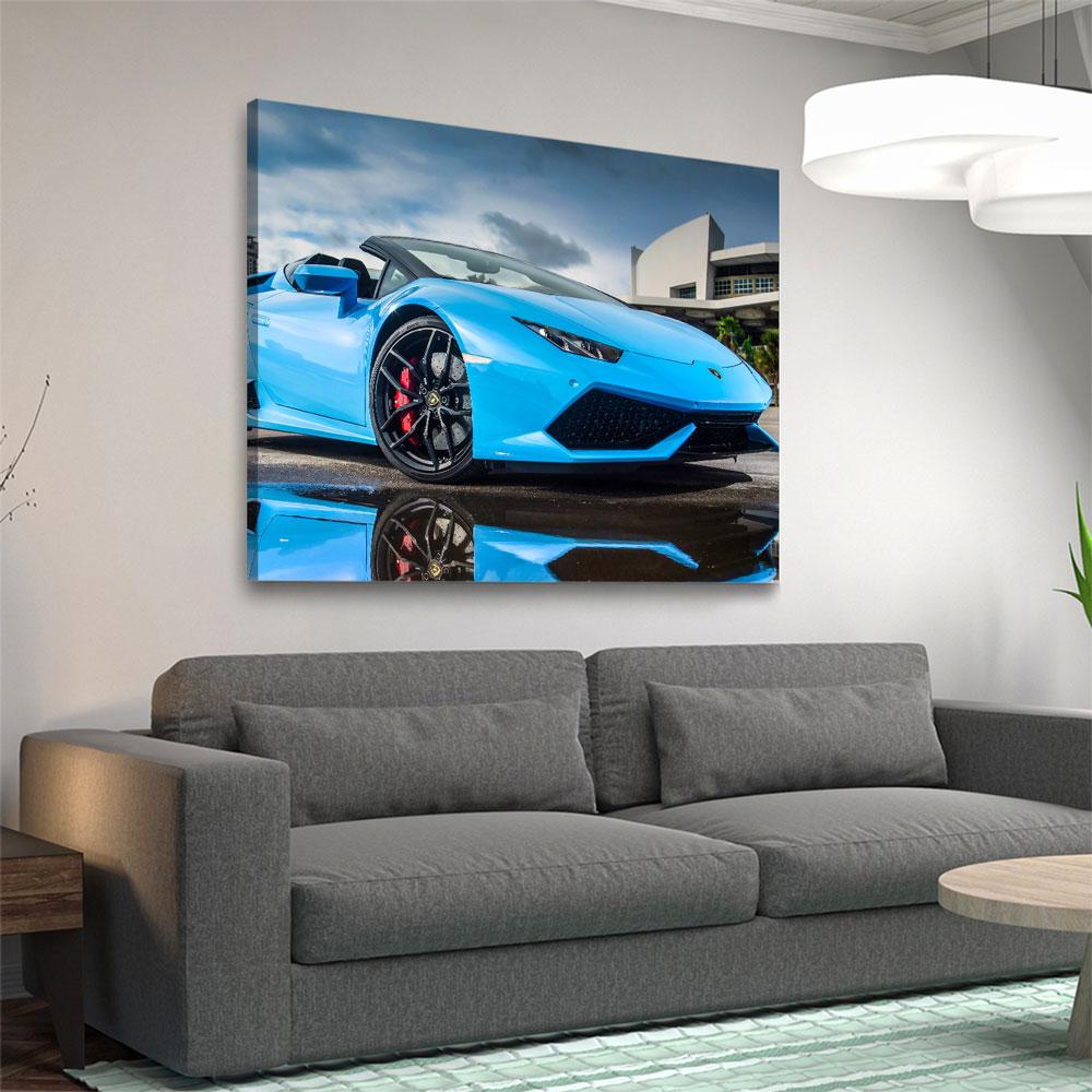 Blue Lamborghini - Amazing Canvas Prints