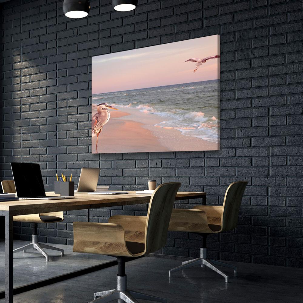 Great Blue Herons on the Beach - Amazing Canvas Prints