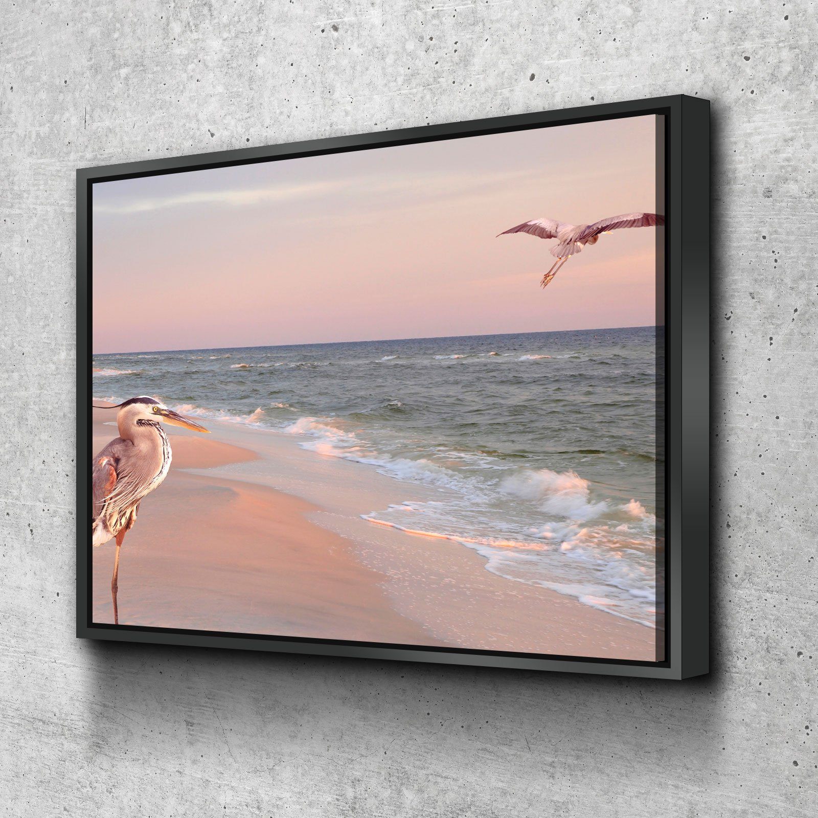 Great Blue Herons on the Beach - Amazing Canvas Prints