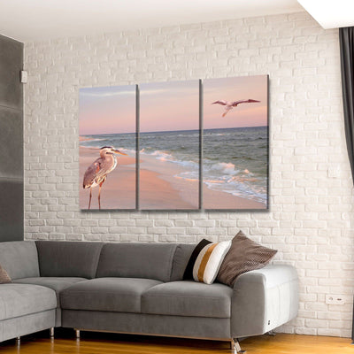 Great Blue Herons on the Beach - Amazing Canvas Prints