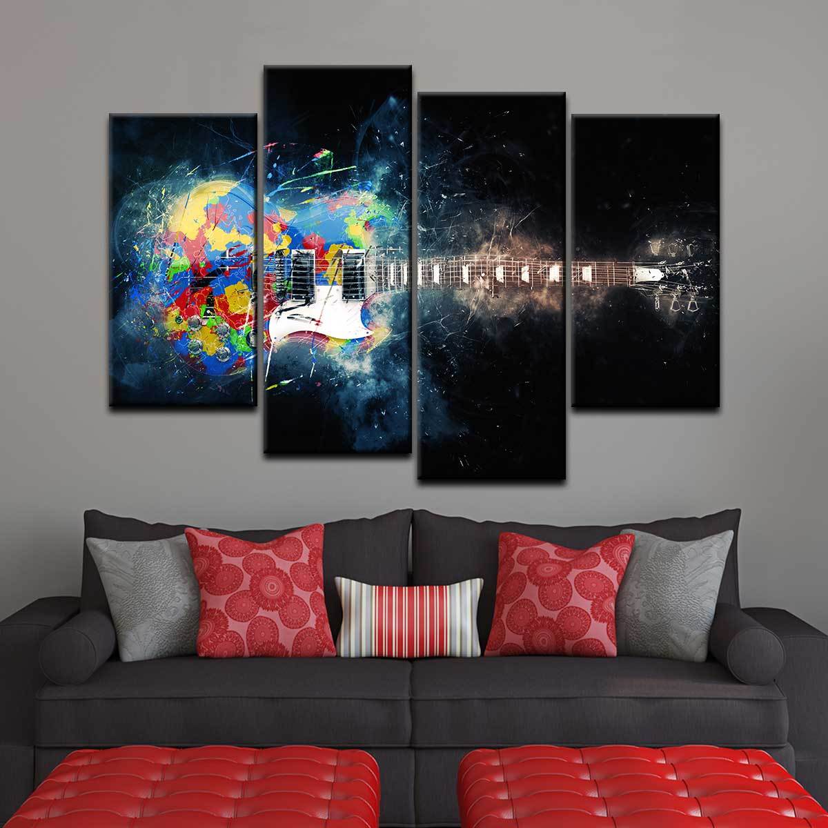 Guitar Color Splash - Amazing Canvas Prints