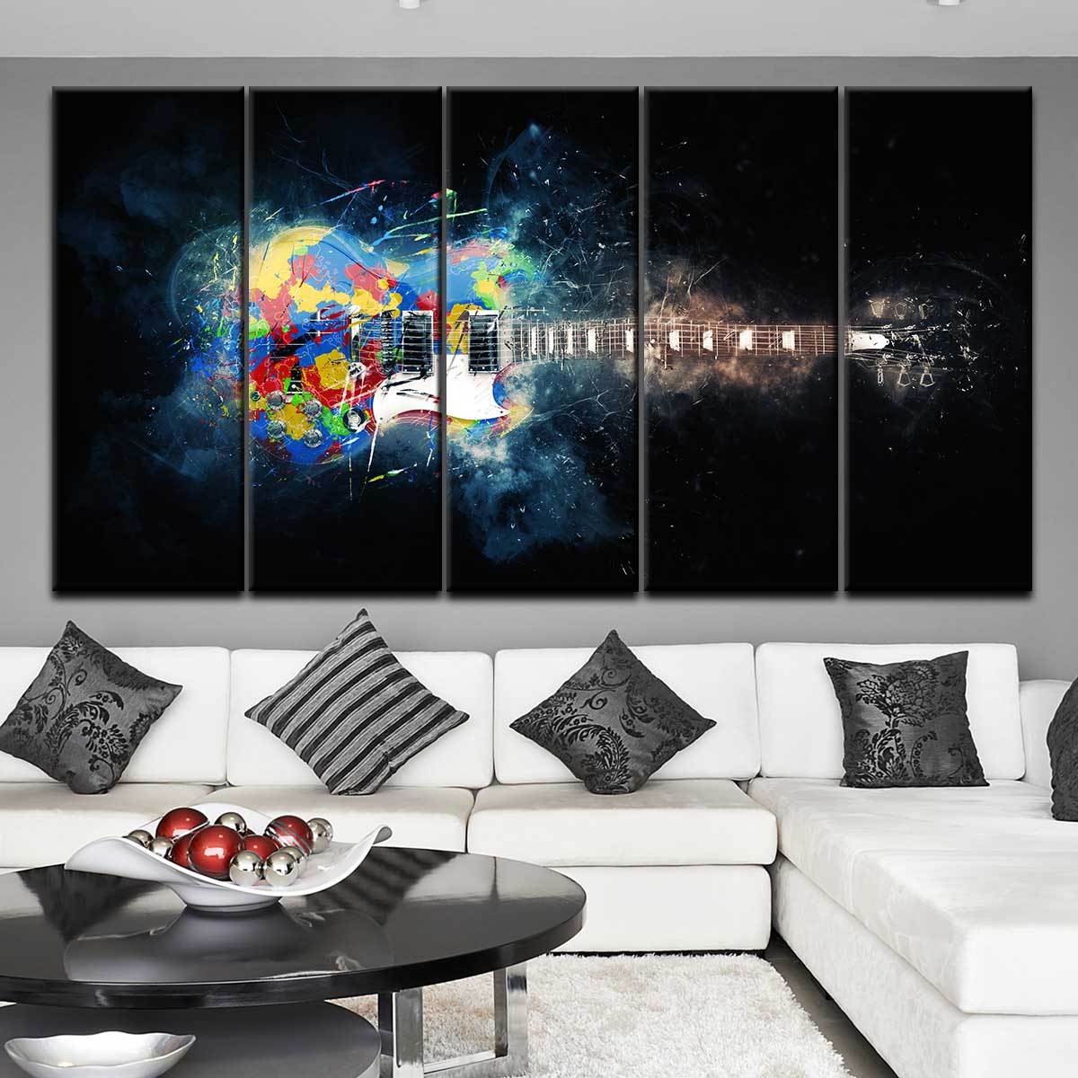 Guitar Color Splash - Amazing Canvas Prints