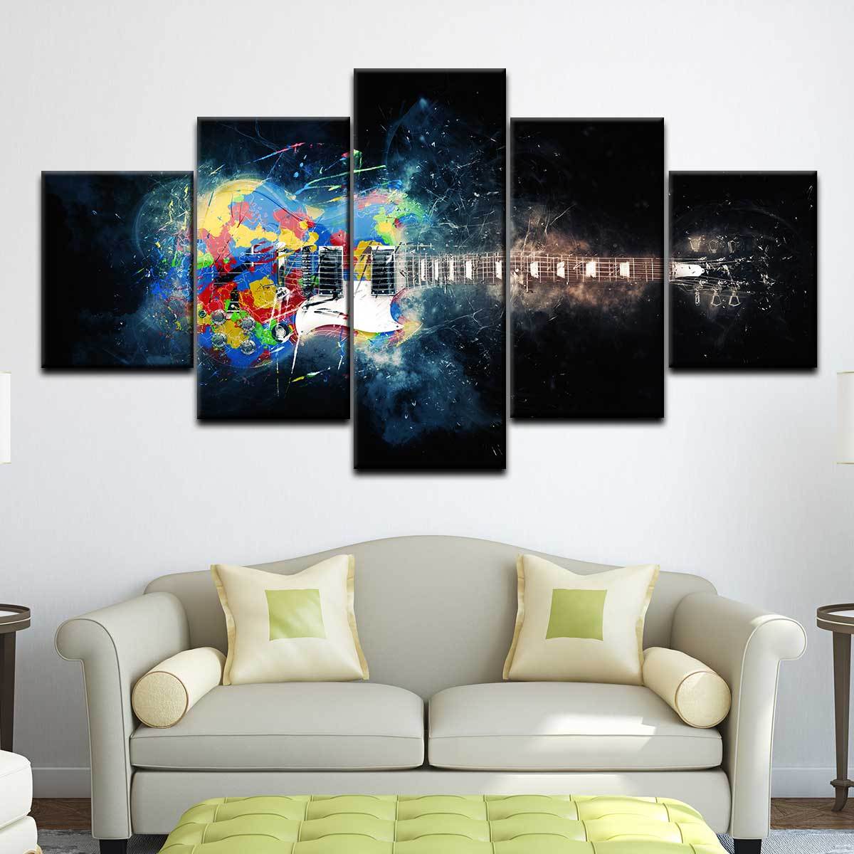 Guitar Color Splash - Amazing Canvas Prints