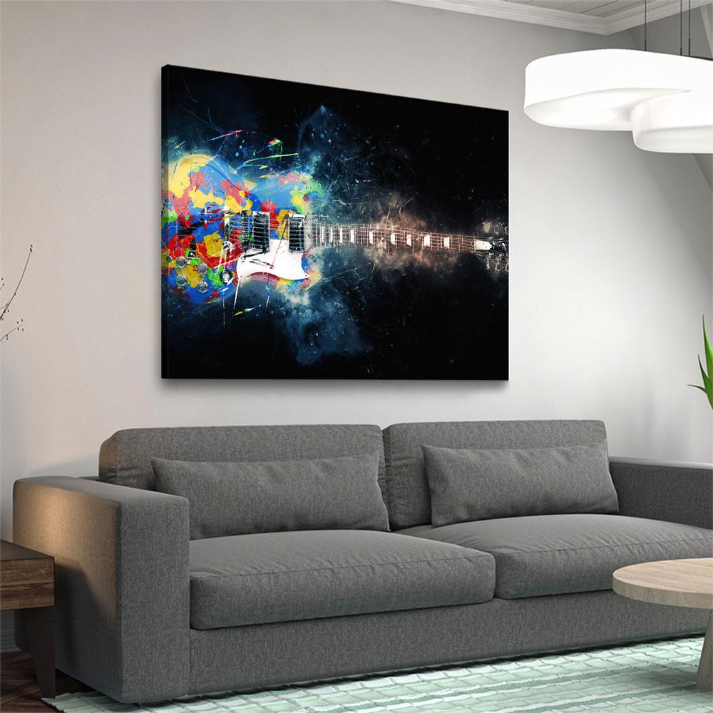 Guitar Color Splash - Amazing Canvas Prints