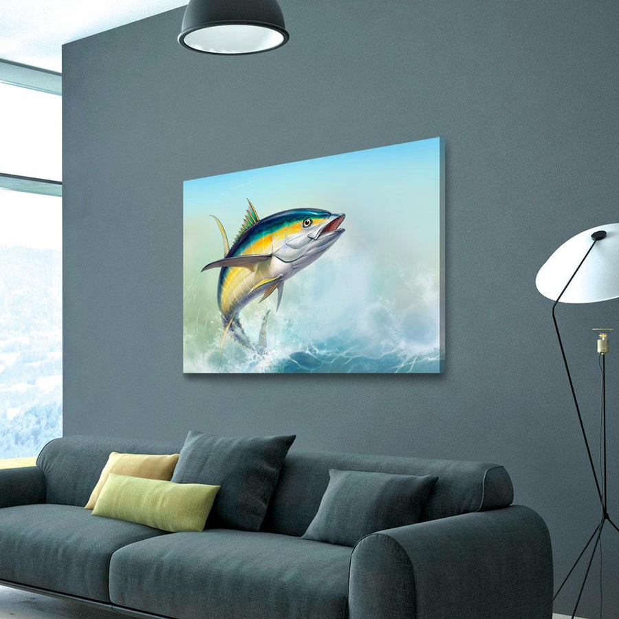 Jumping Yellowfin Tuna - Amazing Canvas Prints