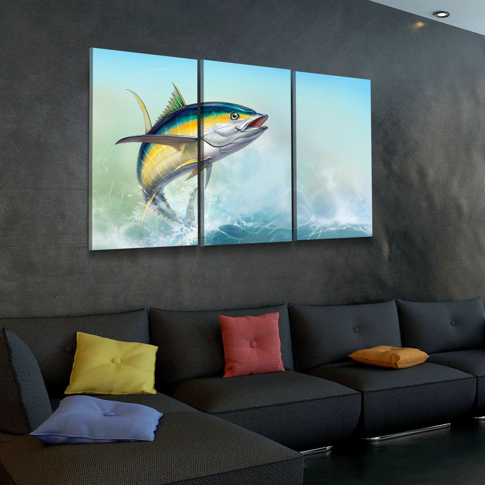 Jumping Yellowfin Tuna - Amazing Canvas Prints