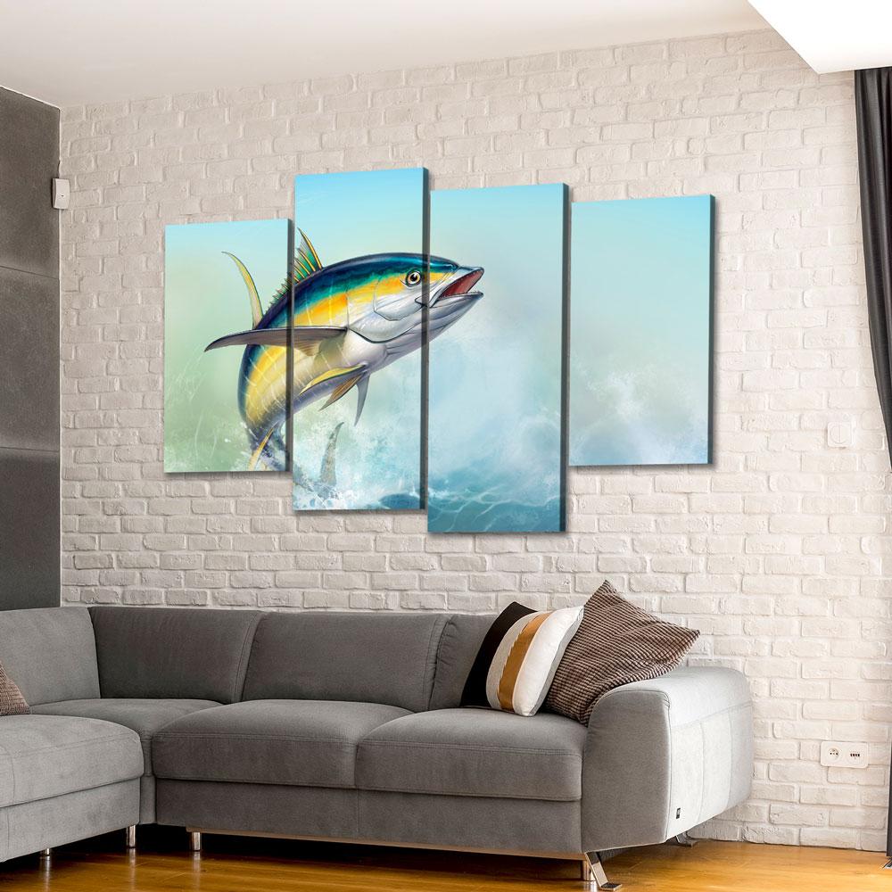 Jumping Yellowfin Tuna - Amazing Canvas Prints
