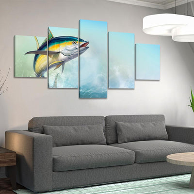 Jumping Yellowfin Tuna - Amazing Canvas Prints