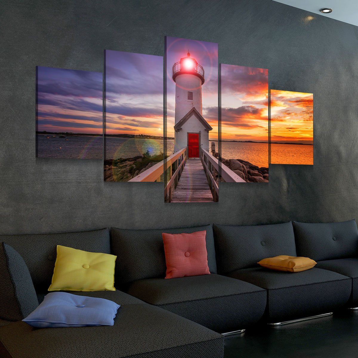Lighthouse At Sunset - Amazing Canvas Prints
