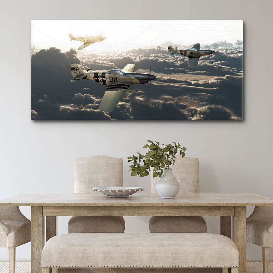 P51`s Above The Clouds - Amazing Canvas Prints