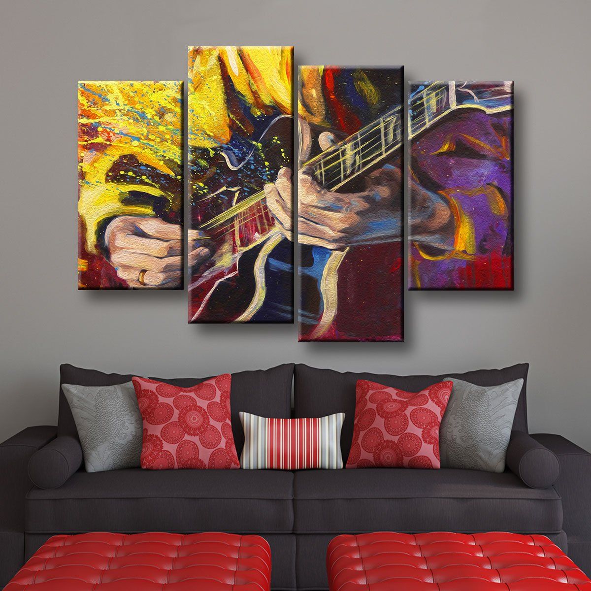 Abstract Guitarist - Amazing Canvas Prints