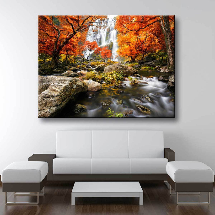 Autumn Waterfalls - Amazing Canvas Prints