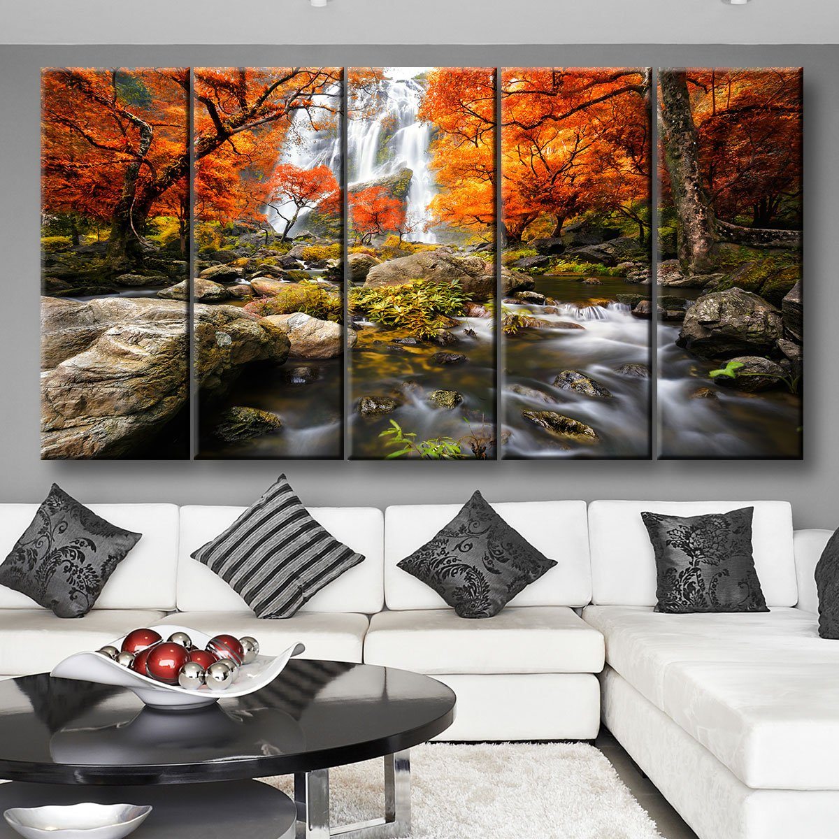 Autumn Waterfalls - Amazing Canvas Prints