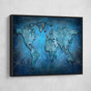 Blue Abstract World Map - Amazing Canvas Prints