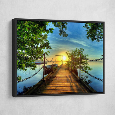 Beautiful Beach Pier Sunrise - Amazing Canvas Prints