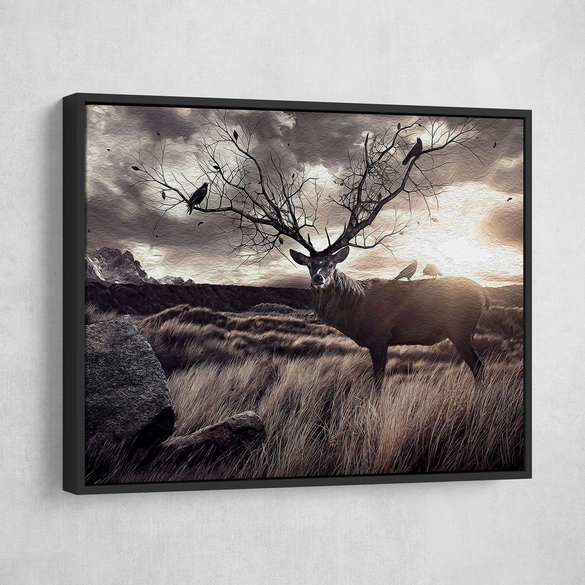 Badlands Deer Painting - Amazing Canvas Prints
