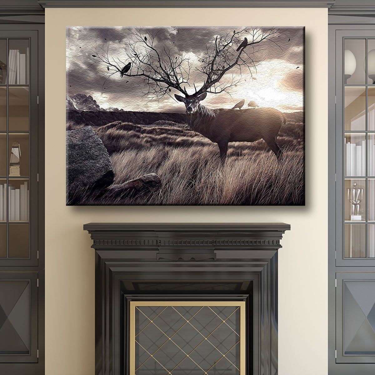 Badlands Deer Painting - Amazing Canvas Prints