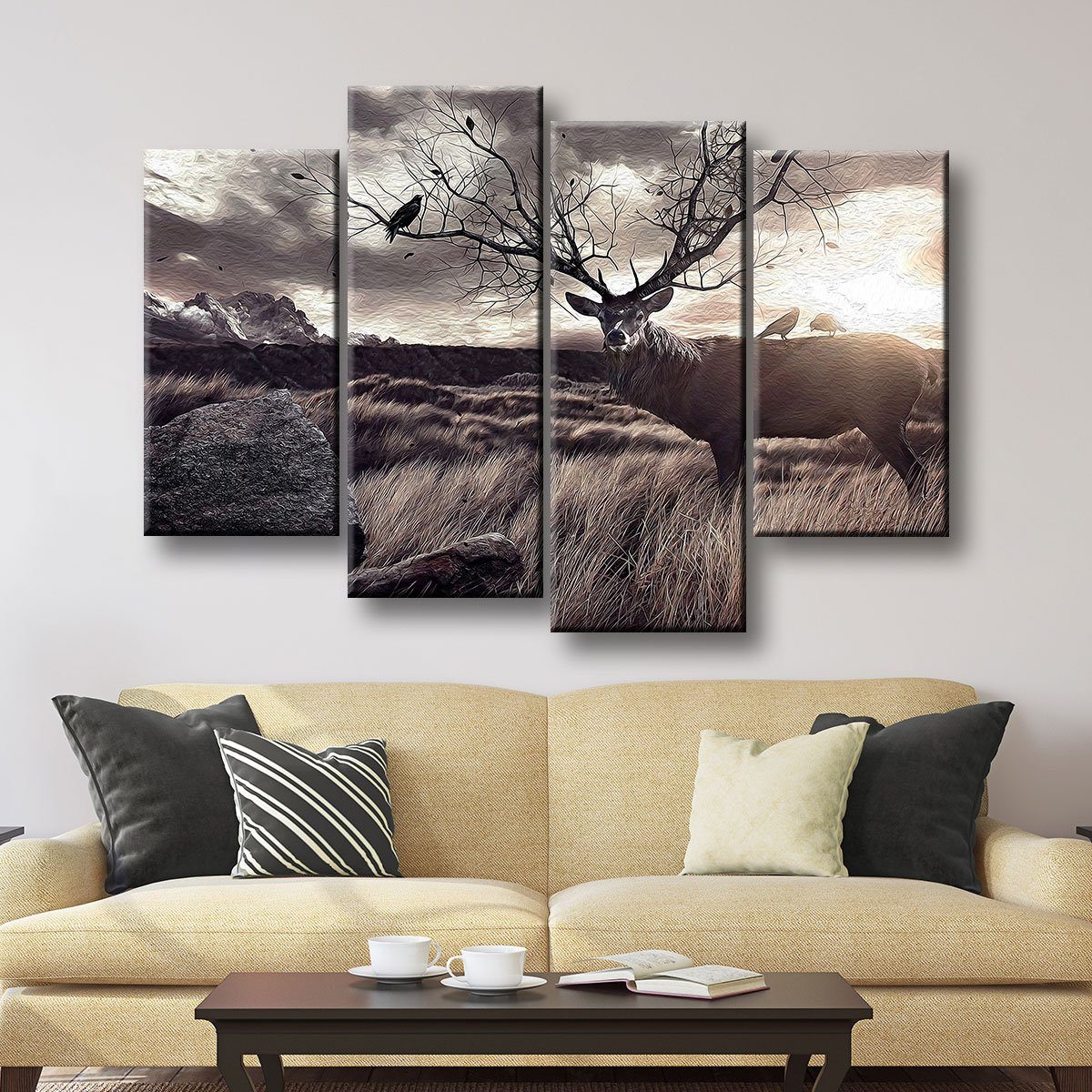 Badlands Deer Painting - Amazing Canvas Prints