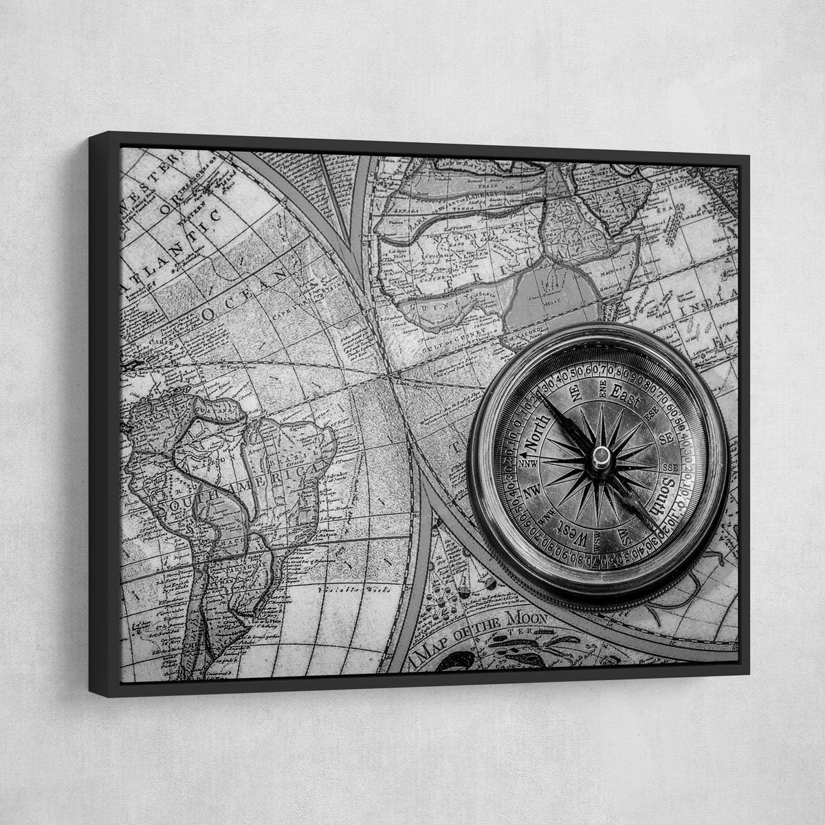 Compass On Old World Map - Amazing Canvas Prints