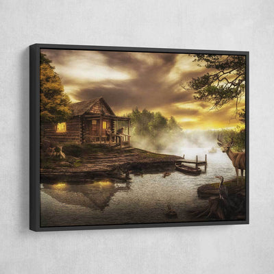 Cabin By The Lake - Amazing Canvas Prints