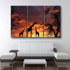 Giraffes At Sunset - Amazing Canvas Prints