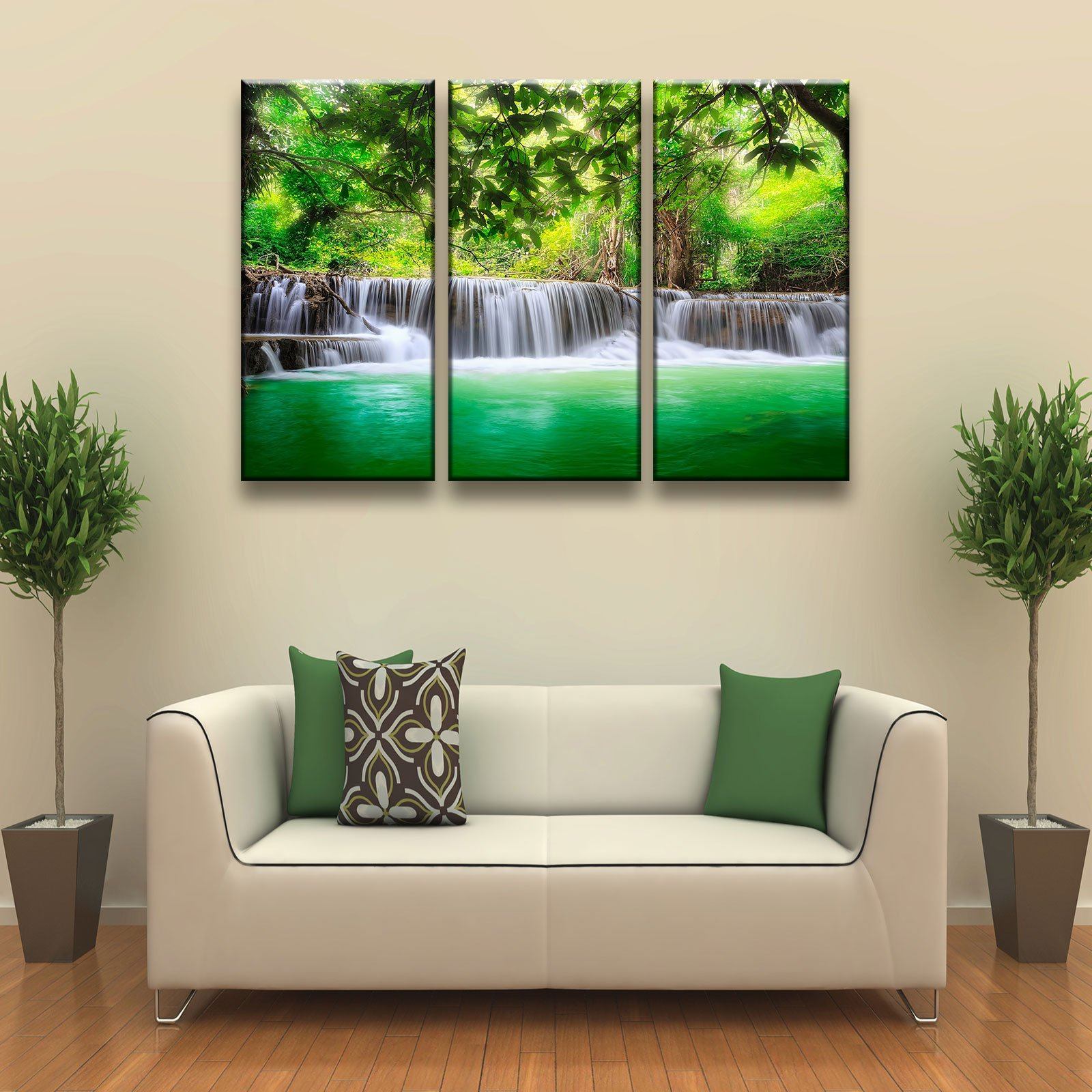 Green Tropical Waterfall - Amazing Canvas Prints