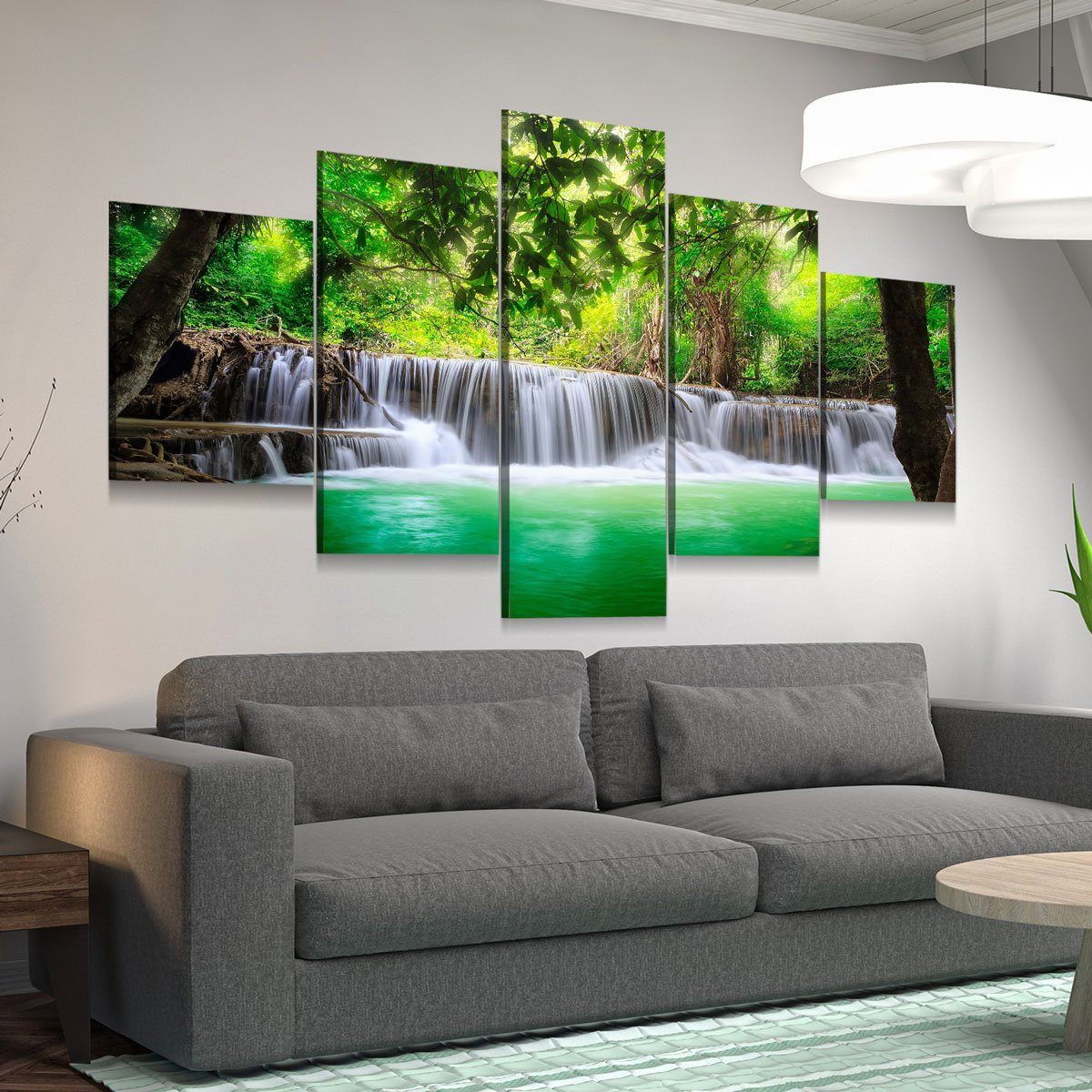 Green Tropical Waterfall - Amazing Canvas Prints