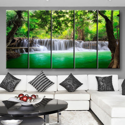 Green Tropical Waterfall - Amazing Canvas Prints