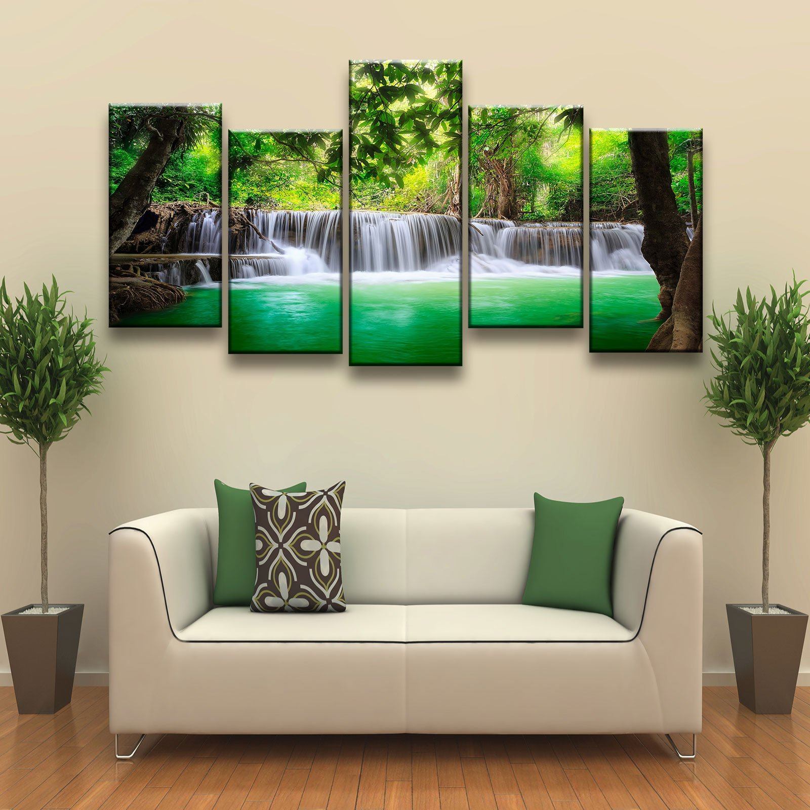 Green Tropical Waterfall - Amazing Canvas Prints