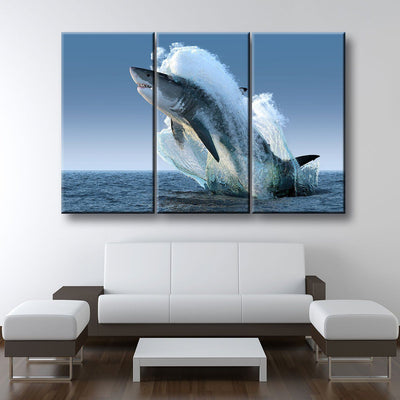 Jumping Great White Shark - Amazing Canvas Prints