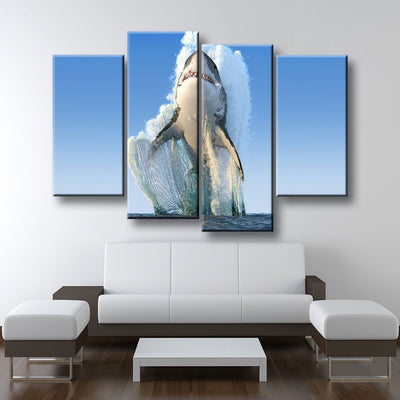 Jumping Great White - Amazing Canvas Prints