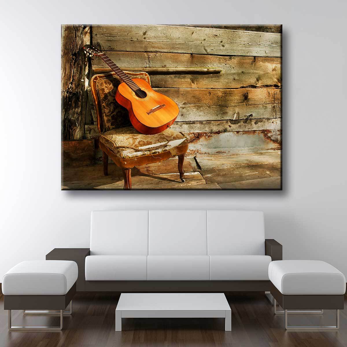 Lonely Guitar - Amazing Canvas Prints