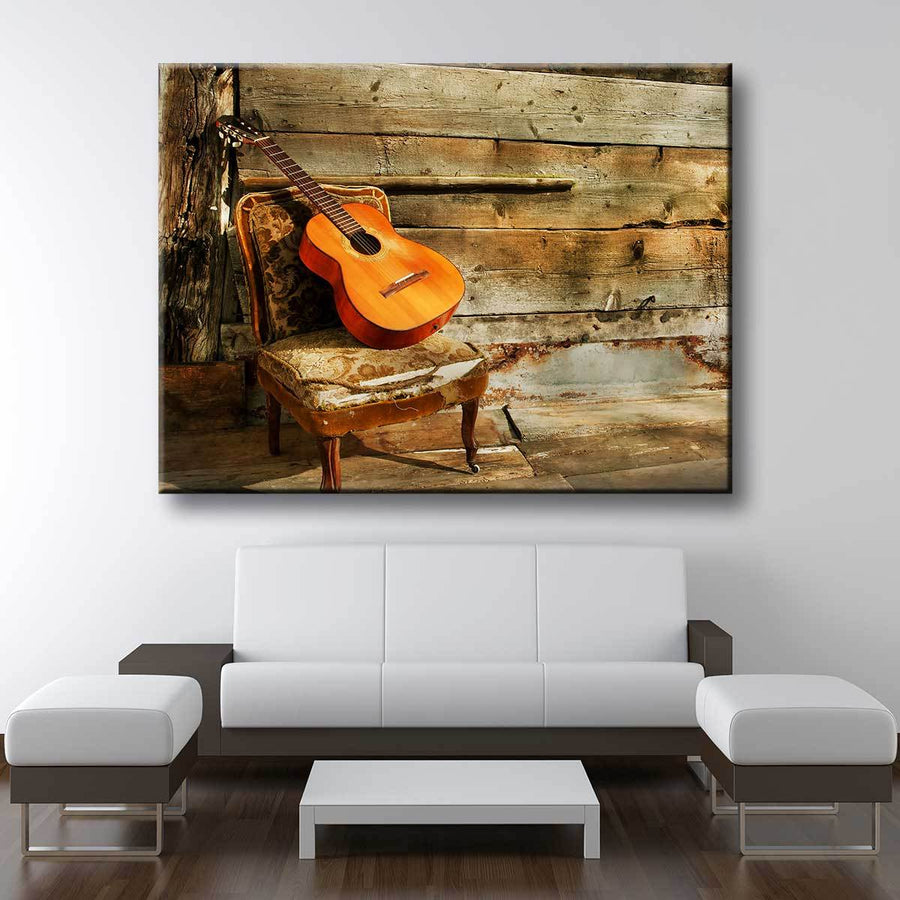 Lonely Guitar - Amazing Canvas Prints