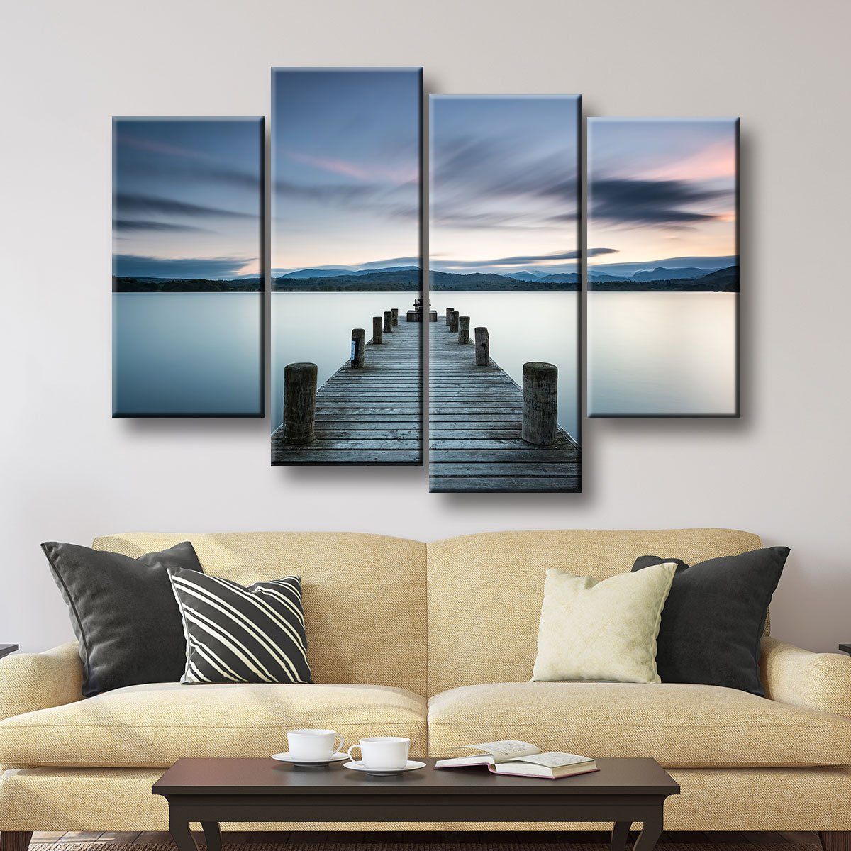 Lake Pier At Dusk - Amazing Canvas Prints