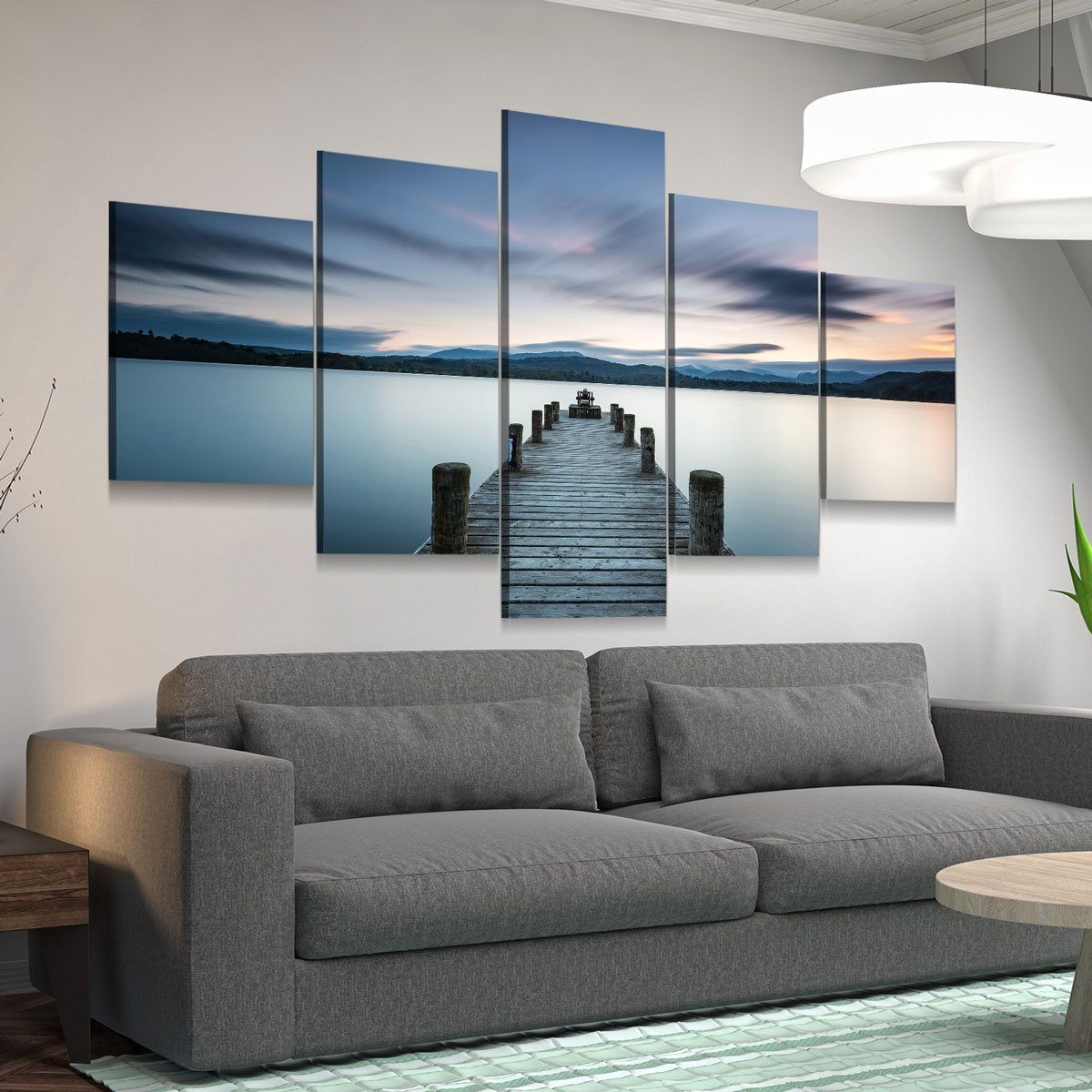 Lake Pier At Dusk - Amazing Canvas Prints