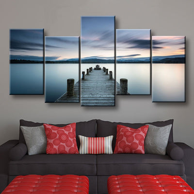 Lake Pier At Dusk - Amazing Canvas Prints