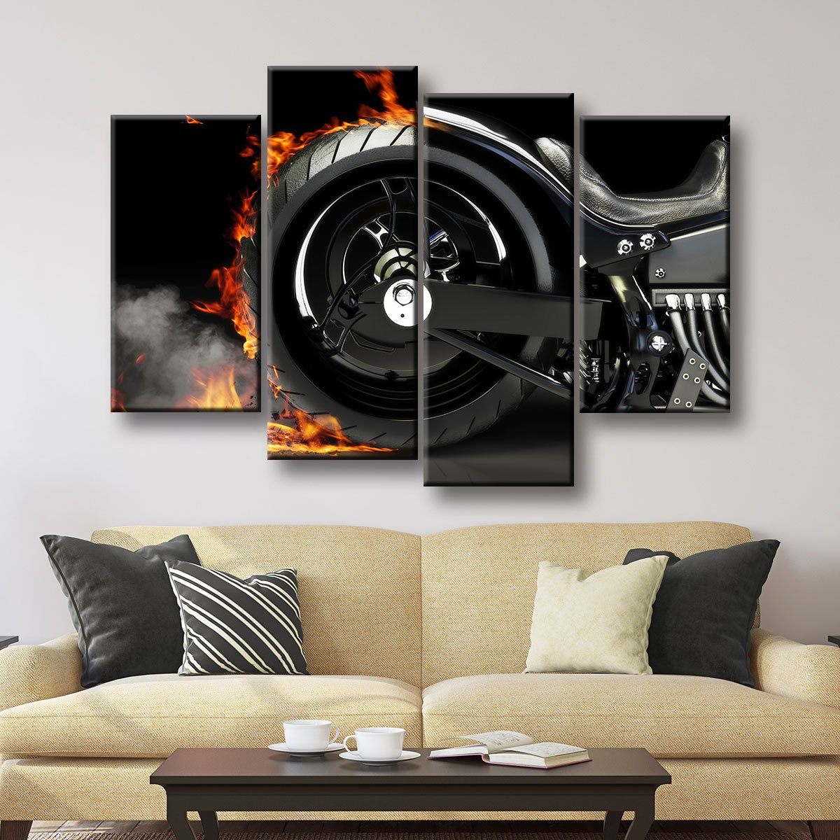 Motorcycle Burnout - Amazing Canvas Prints